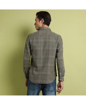 Men's Olive Green Maxi Tartan Plaid Shirt