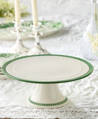 Le Jardin Embossed Rattan Footed Cake Plate