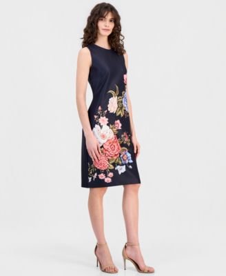 Women's Floral Print Sleeveless Sheath Dress