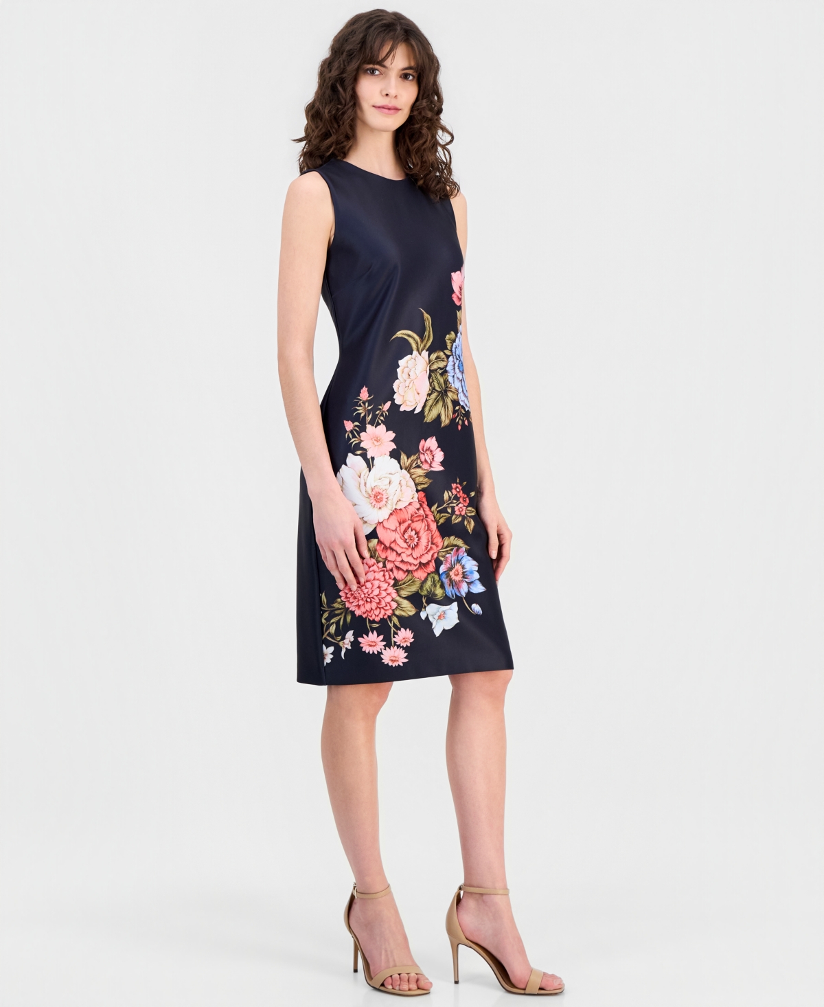 Anne Klein Women's Floral Print Sleeveless Sheath Dress