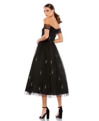 Women's Petite Ieena Off The Shoulder Embellished Tulle Cocktail Dress