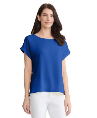 Women's Short-Sleeve Side-Button Blouse