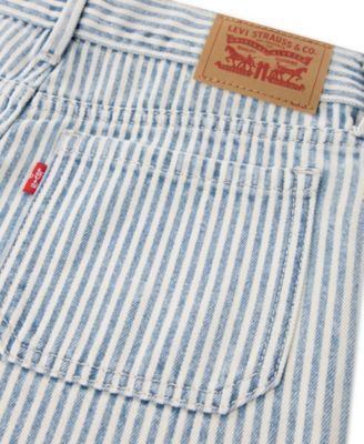 Girls' 7-16 Railroad Striped Wide Leg Jeans