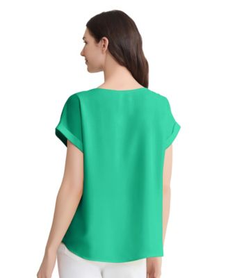 Women's Short-Sleeve Side-Button Blouse