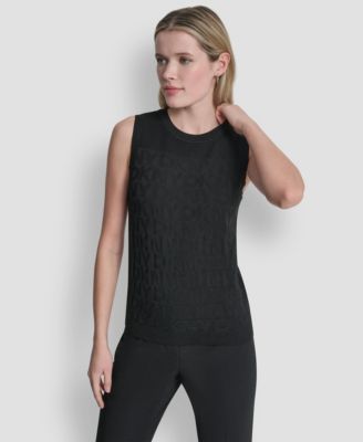 Women's Sleeveless Logo Printed Sweater