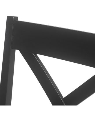 Farmhouse X-Back Faux Leather Counter Stool Set (Set of 2)