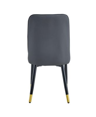  Modern PU Leather Dining Chair with Metal Legs