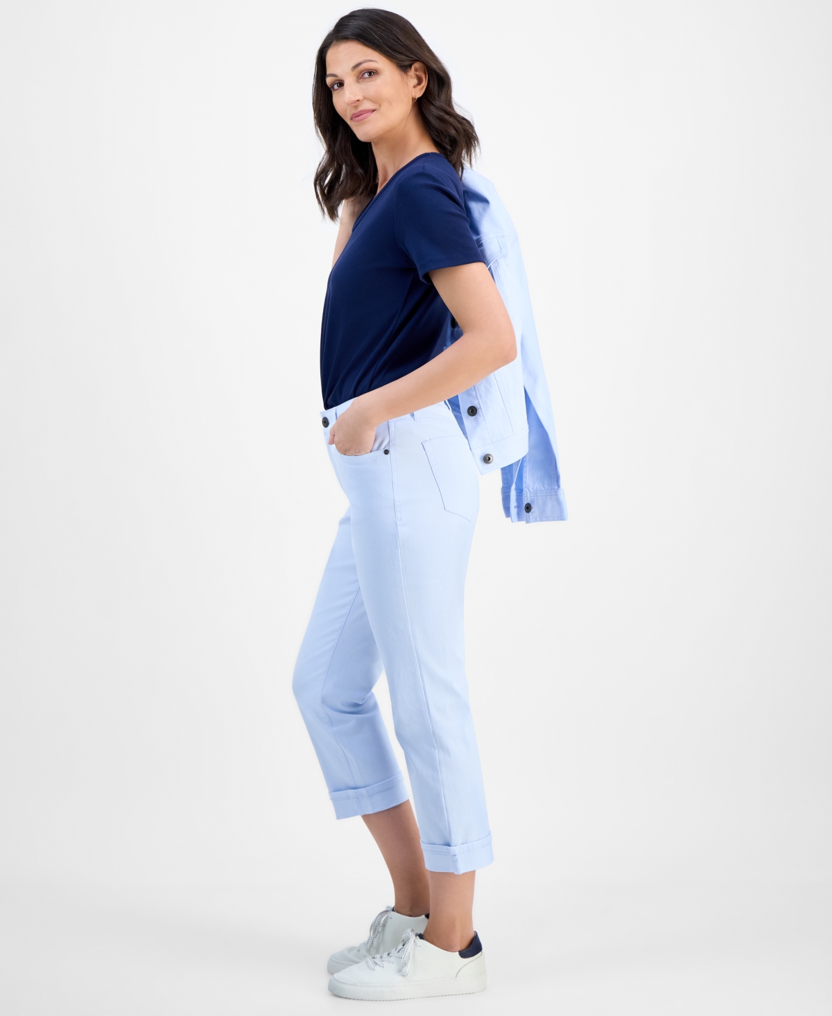 Style & Co Women's Mid-Rise Curvy Capri Jeans, Exclusively at Macy's