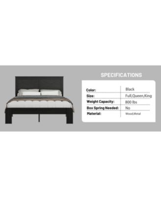 Queen Wood Platform Bed Frame - Noise Free, Easy Assembly, Under Bed Storage