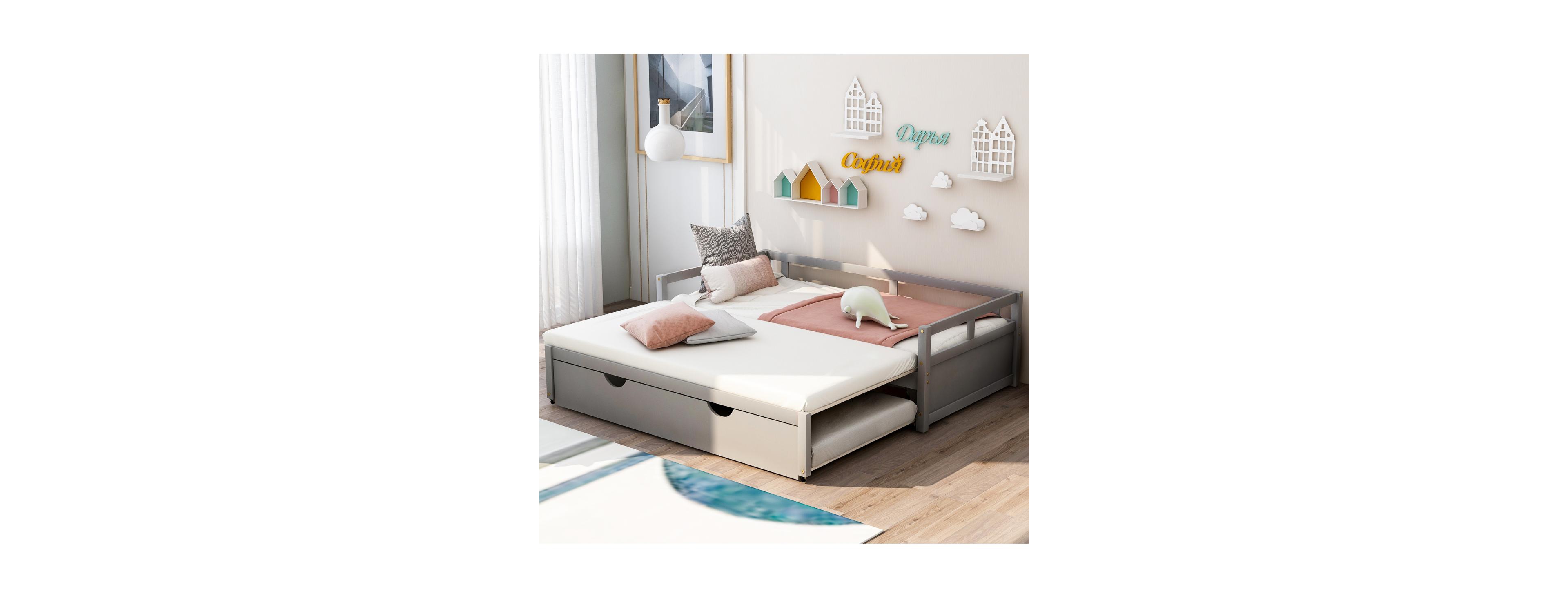 Streamdale Furniture Extending Daybed with Trundle, Wooden Trundle