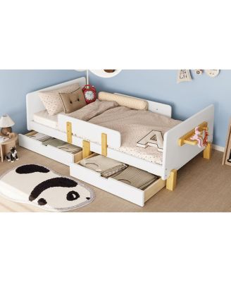 Platform Bed with Storage, Solid Wood Frame, No Box Spring Needed