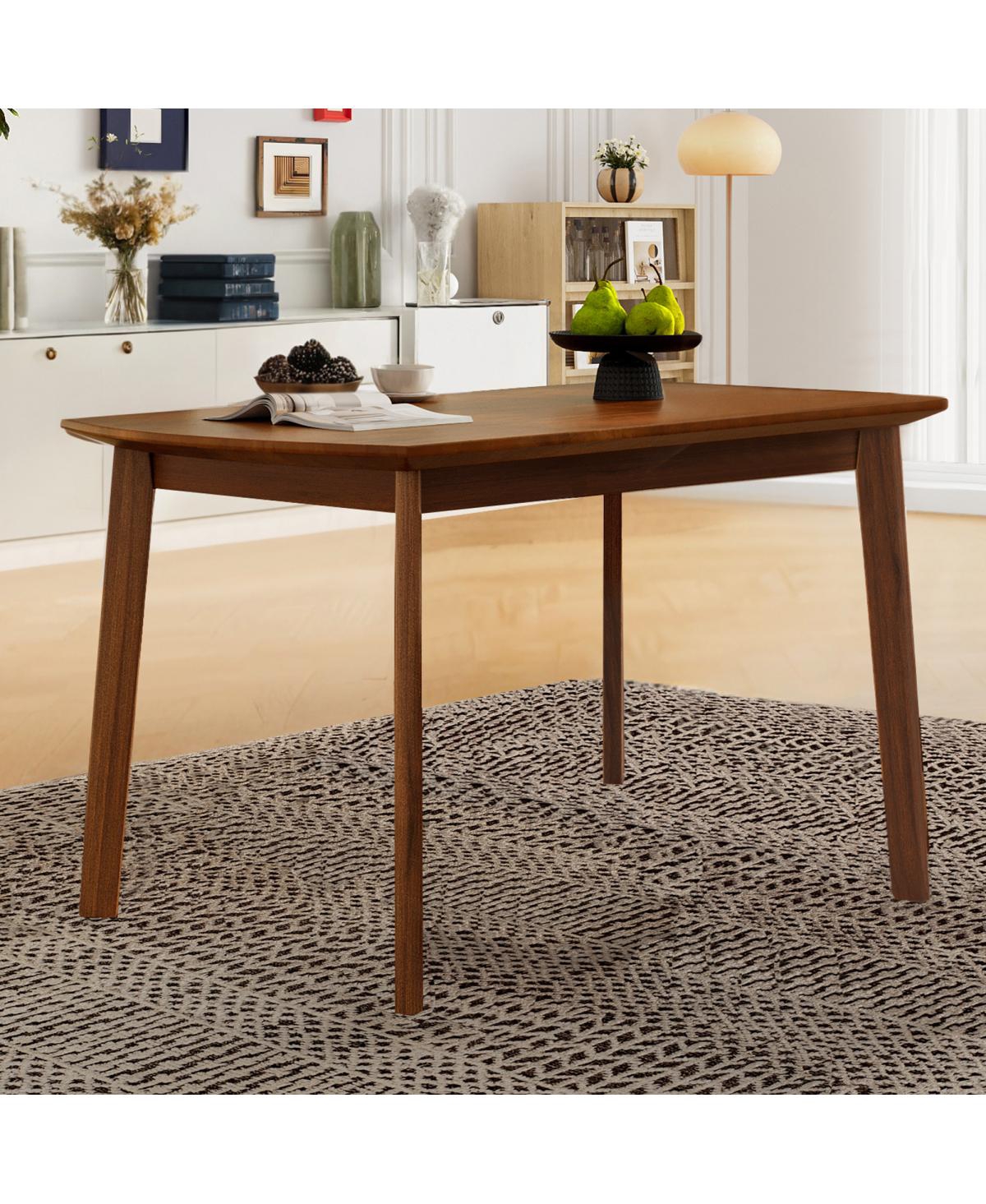 Streamdale Furniture Mid Century Modern Solid Wood Dining Table for 4 - Minimalist Rectangular Design