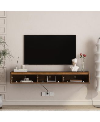 TV Stand with LED Lights & Power Outlet