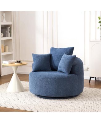 360° Swivel Accent Barrel Chair with 3 Removable Pillows
