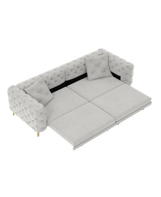 3-in-1 Convertible Sleeper Sofa, 28.4" Deep Seat Pull Out Sofa Bed
