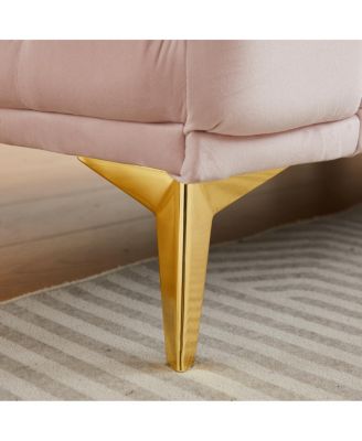 Velvet 3+2 Seater Sofa with Solid Wood Frame & Metal Feet - Modern Living Room Furniture