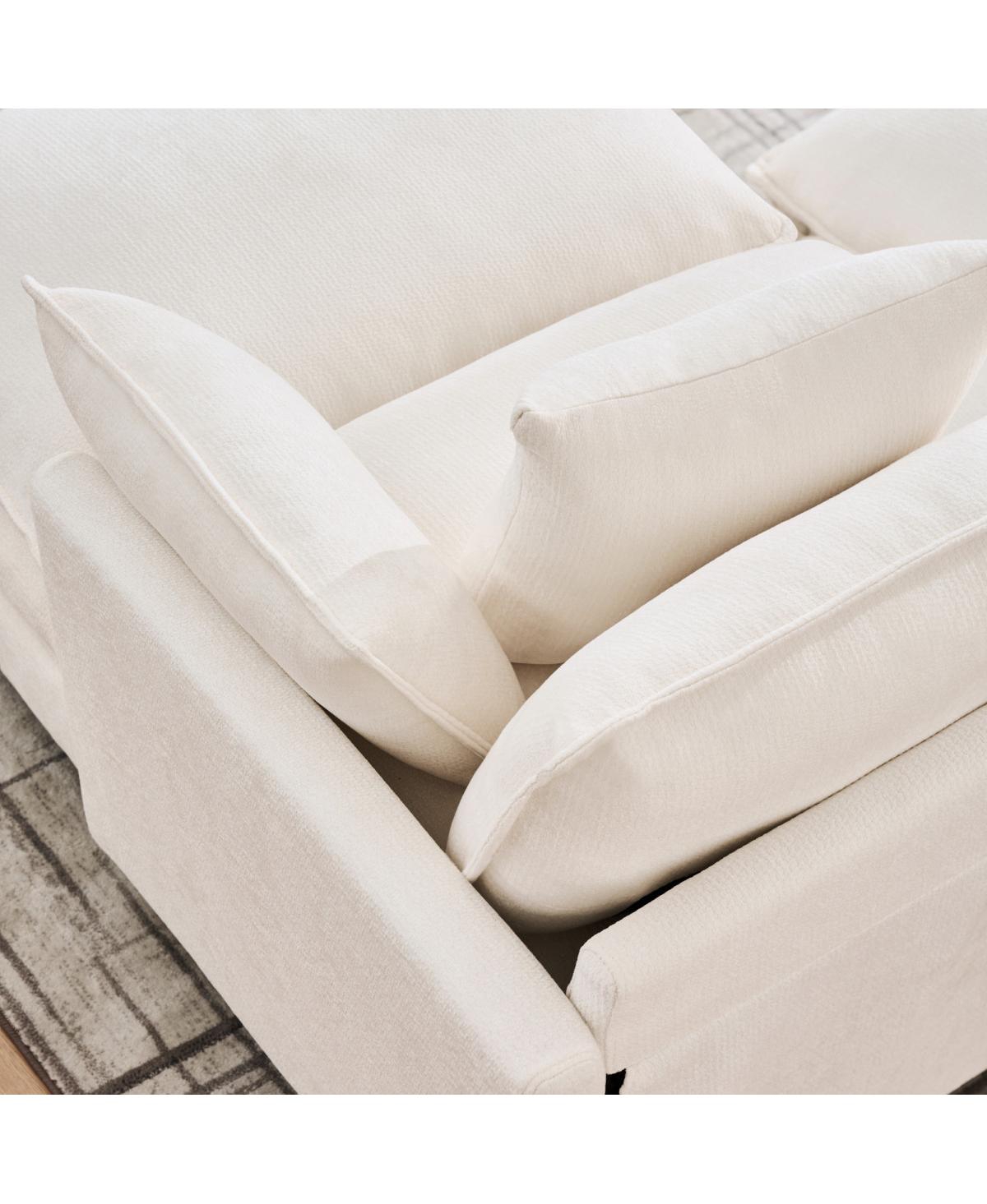 Streamdale Furniture U-shaped modular sectional sofa with 2 ottomans, 4 cushions, 2 pillows. Beige