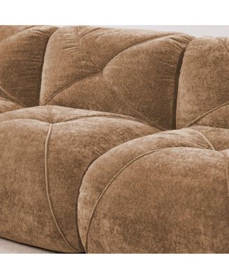  U-shaped Boneless Sofa, Soft Velvet, Tufted, High Density Sponge