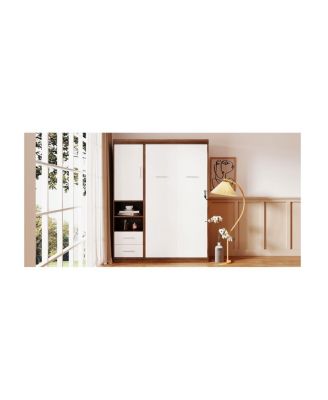 Twin Size Murphy Bed Wall Bed with Cabinet