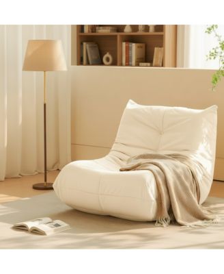  Luxury White Microfiber Button-Tufted Accent Chair for Living Room (1pc)