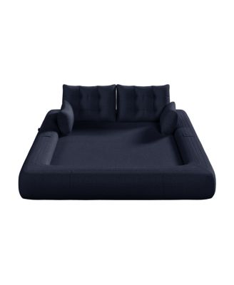 Human Dog Bed, Lazy Sofa Couch, 78.7" Foldable Sofa Bed, 3-in-1 Teddy Fabric Sleeper Sofa Bed