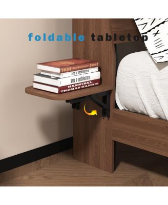 Floating Bed Frame Queen w/ LED Lights & Charging Station