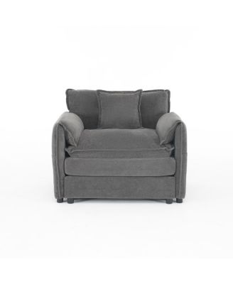 Oversized Chenille Sofa Chair with Toss Pillow, Modular Sectional