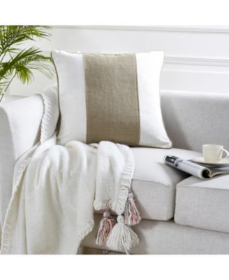 Maya Linen Stripe Throw Pillow Covers, 20"x 20", Set of 2