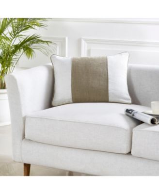 Maya Linen Stripe Lumbar Throw Pillow Covers, 14"x 20", Set of 2