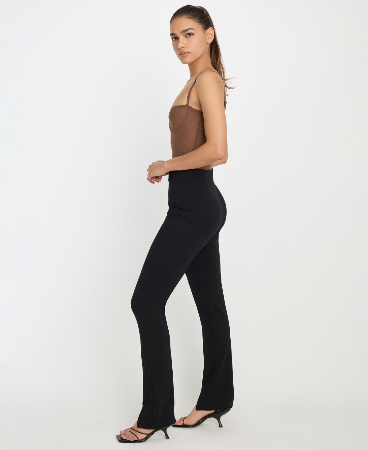 Good American Women's Soft Stretch Slit Front Pants