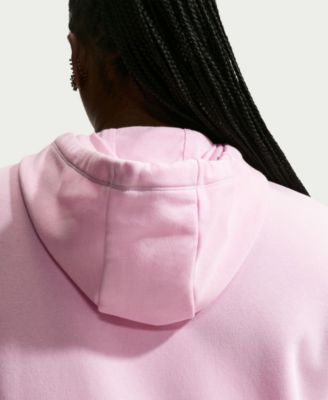 Plus Size Active Sportswear Club Hooded Fleece Sweatshirt