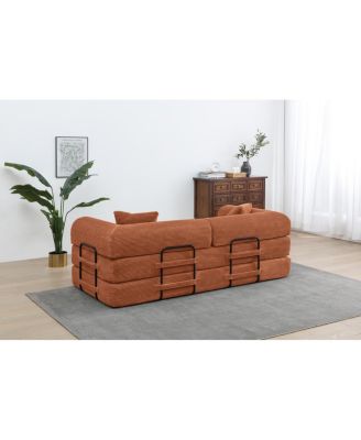 3-Seat Convertible Sofa Bed with Repositionable Armrests