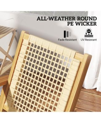 2-Piece Outdoor Rocking Chair, Acacia Wood Outdoor Rockers,