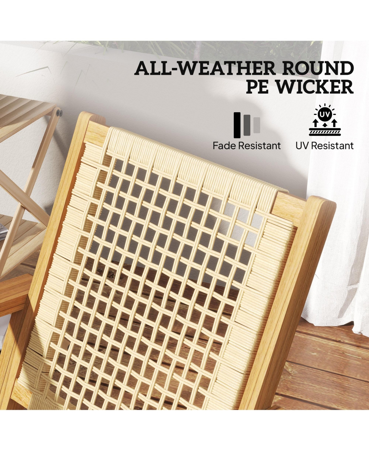 Outsunny 2-Piece Outdoor Rocking Chair, Acacia Wood Outdoor Rockers,