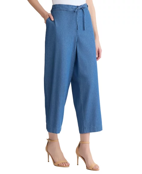 Petite Wide-Leg Pants - Libra Wash