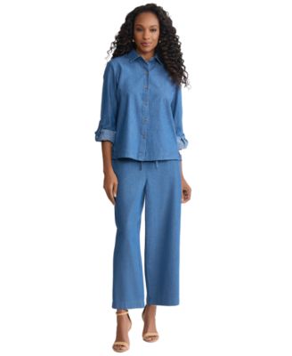 Petite Long-Sleeve Button-Down Shirt