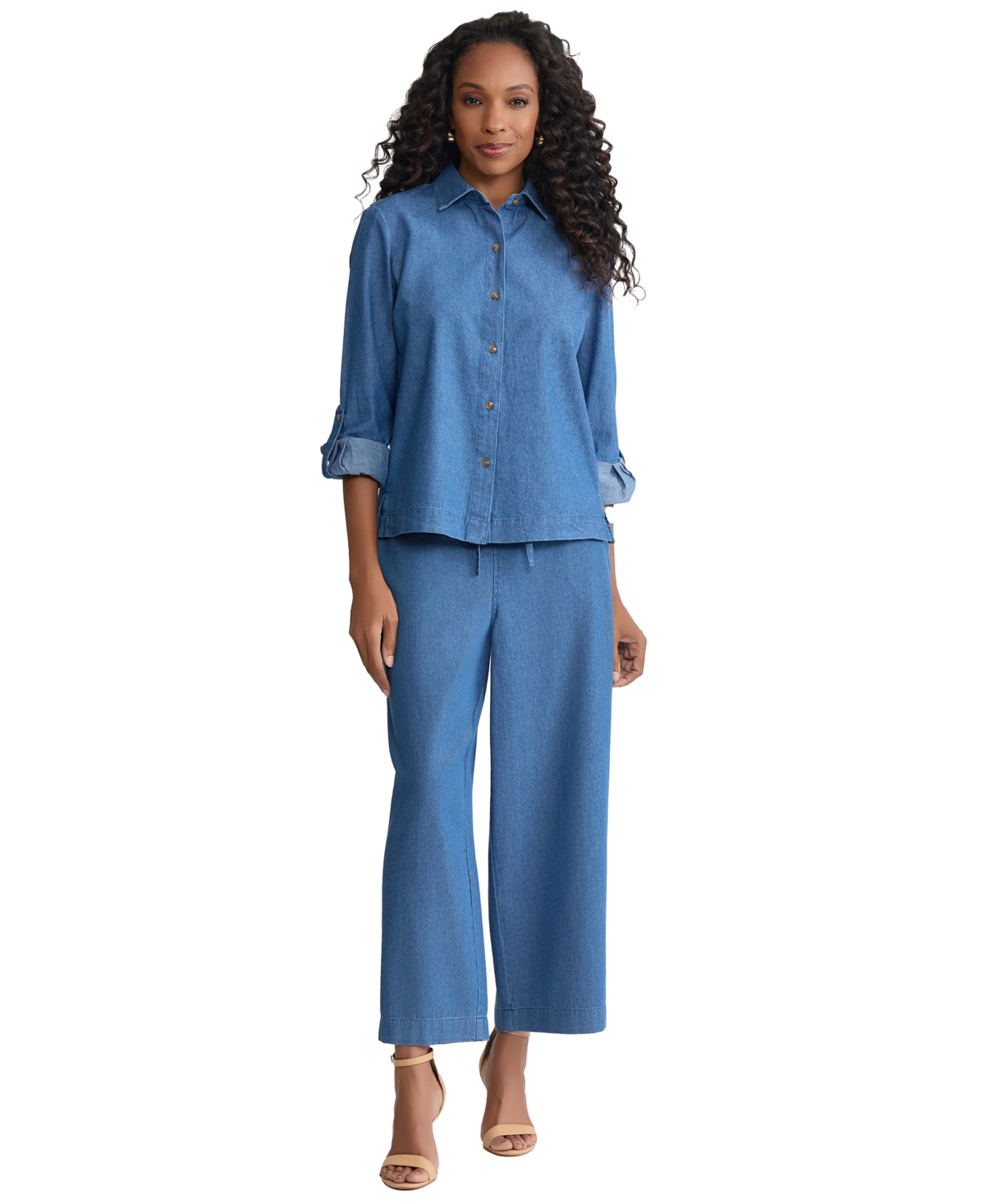 Jones New York Petite Long-Sleeve Button-Down Shirt