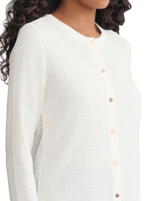 Petite Long-Sleeve Button-Front Cardigan