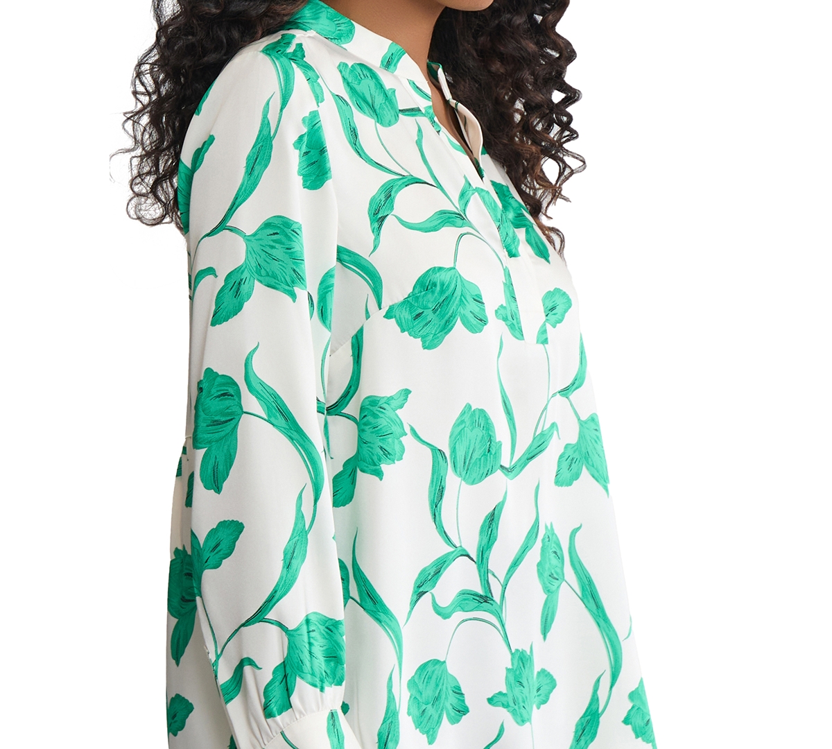 Jones New York Petite Long-Sleeve Popover Top