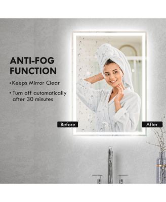 Dimmable Bathroom Mirror with LED Lights, 3 Colors & Memory Function