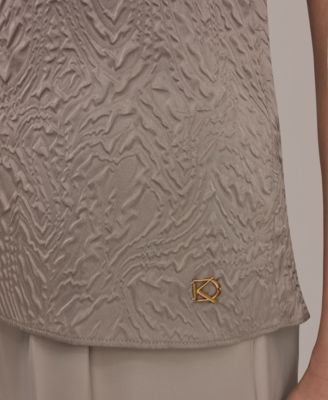 Women's Mixed Media Extended Shoulder Top