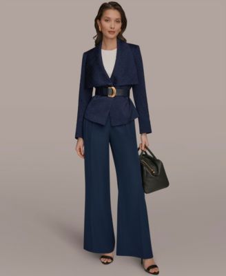 Women's Novelty Wide Lapel Belted Blazer