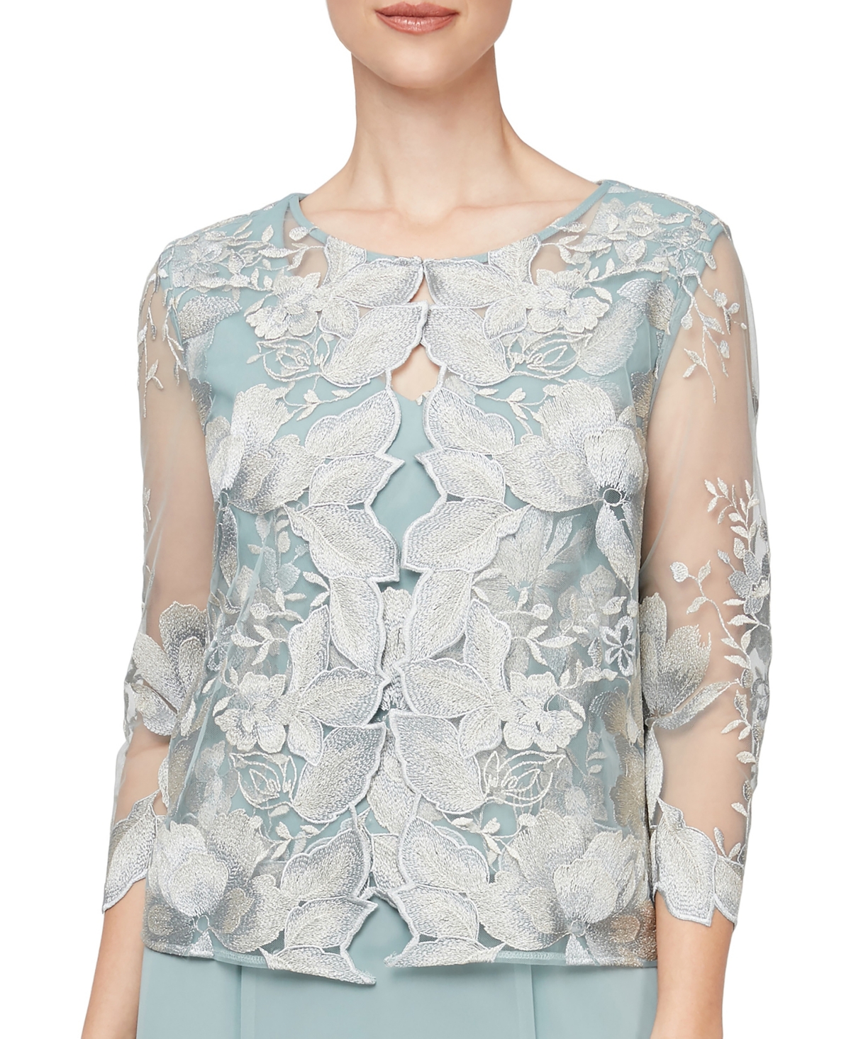 Alex Evenings Women's Scoop Neck Jacket Dress