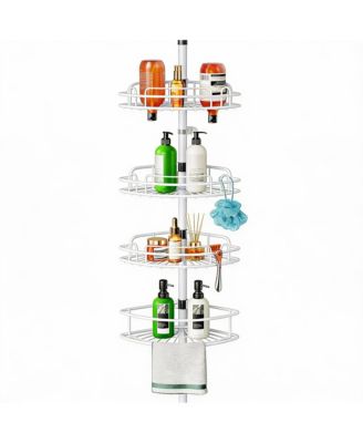 4-Tier Adjustable Shower Caddy - No-Drill, Rust-Resistant, Space-Saving