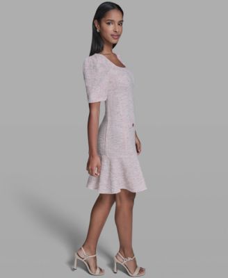 Women's Flounce Hem Square Neck Dress