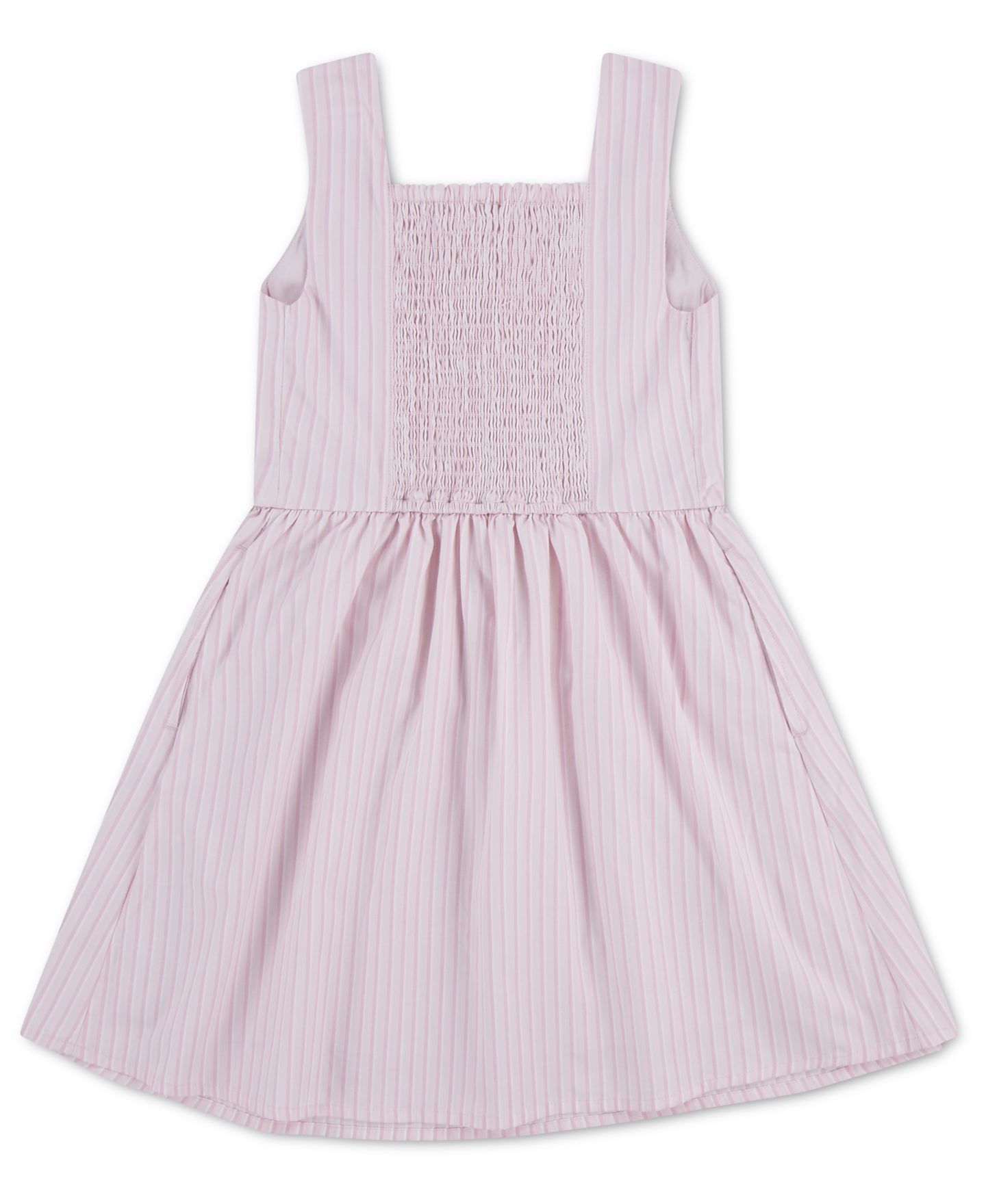 Платье abercrombie kids Faux Button Square Neck Mini Dress для девочек, цвет: Меловой розовый — фото 5