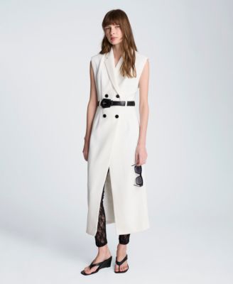 Women's Modern Midi Trench Collared Dress
