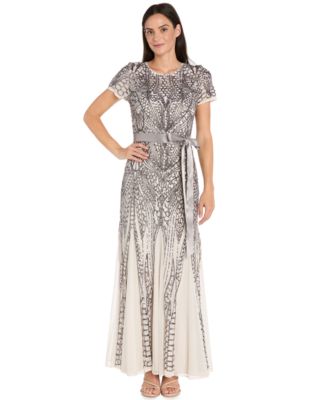 Women’s Long Sequin Short-Sleeve Ball Gown