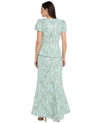 Women’s Puff-Sleeve Peplum Ball Gown