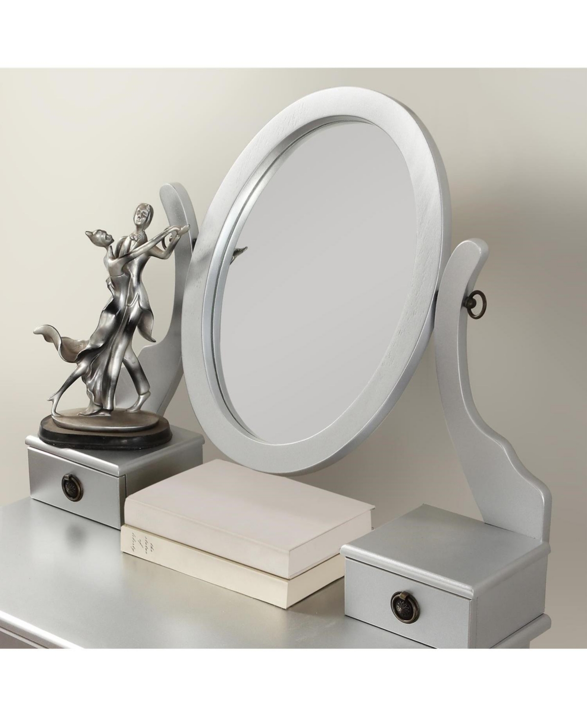 Streamdale Furniture Moniys Wood Moniya Makeup Vanity Table and Stool Set